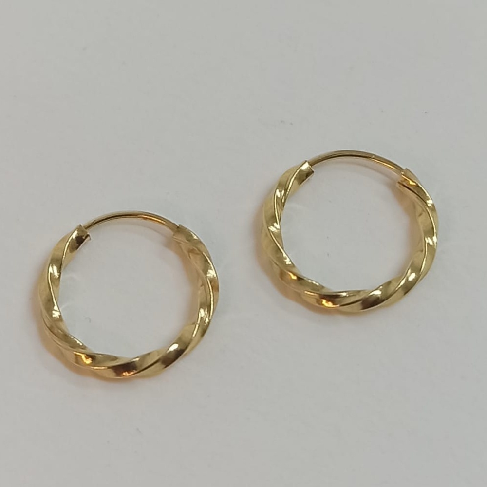 Brinco Argola pequena torcida de ouro 18k Adulto e Infantil | Shopee Brasil