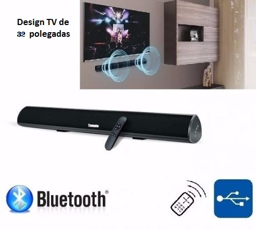 Soundbar 60w Rms De Potência Com Bluetooth E Controle Remoto 70cm - Tomate Mts2016-mini