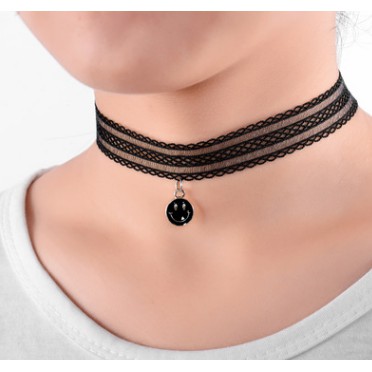 colar de pano/colar choker/preto