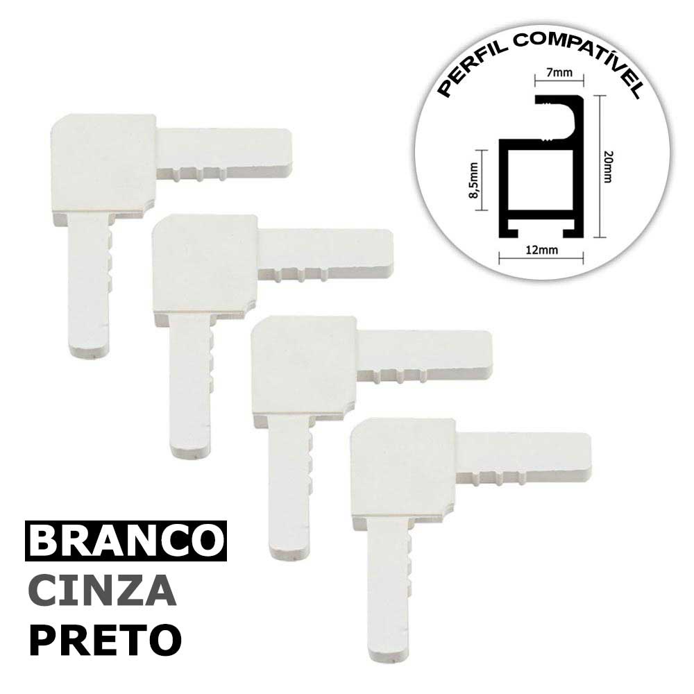 Canto Nylon 90° P/ Perfil A058 Aluminio Tela Mosquiteira