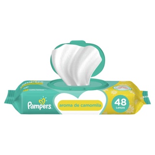 Lenços Umedecidos Pampers Aroma De Camomila com 48 unidades em Oferta na Shopee
