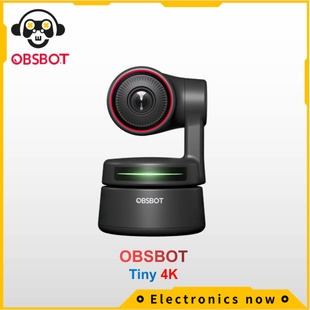 obsbot tiny 4k ai-powered ptz webcam, câmera, transmissão ao vivo ai rastreando vídeo conferência 4k, gravação e streaming - preto
