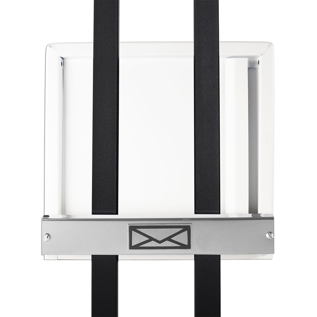 Caixa De Correio Grade Vertical branco Fosco Tarja Inox Top moderna