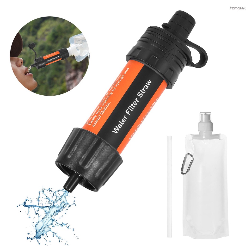 Filtro De Água Ao Ar Livre Sistema De Filtragem De Água Palha Purificador De Água Para Emergência Preparedura Camping Viajar Mochilain