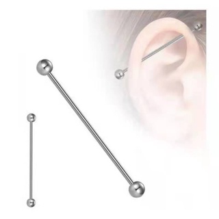 Cartela de piercing transversal bolinha unissex 12 unidades aço cirúrgico