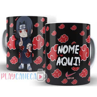 Caneca Akatsuki Anime Naruto Escolha Seu Personagem Personalizada Com Nome Mod 2