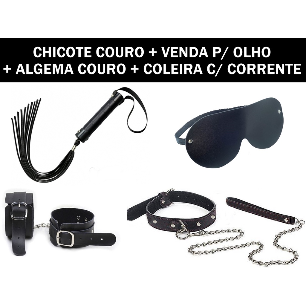 Kit Bdsm Completo Em Couro Premium Sado Sex Shopee Brasil 4503