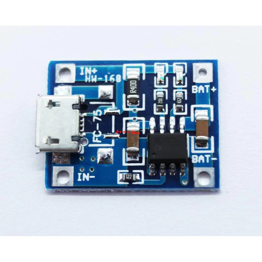 Placa de carregamento de bateria tp4056 1a  - módulo carregador bateria de lítio - micro porta usb - kit 5 peças