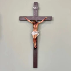 Crucifixo Parede - Cruz 60cm / Corpo Do Cristo Resina 30cm