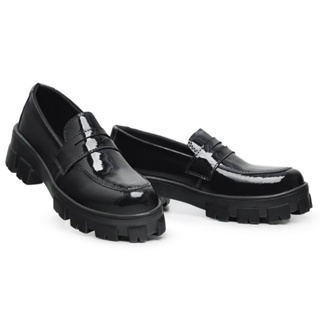 Mocassim  Feminino Tratorada Verniz e Fosco em Oferta na Shopee