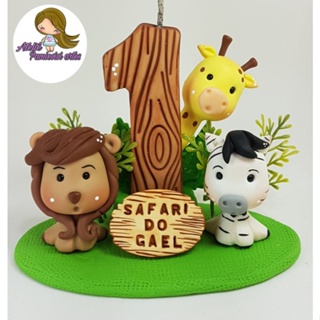 Vela de aniversário biscuit safari 1,2,3,4,5,6,7,8,9 em Oferta na Shopee