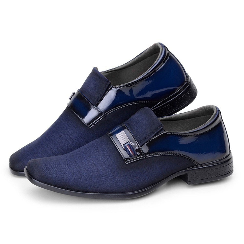 Sapato Social Masculino Azul Marinho com Sola Costurada mod 1005.