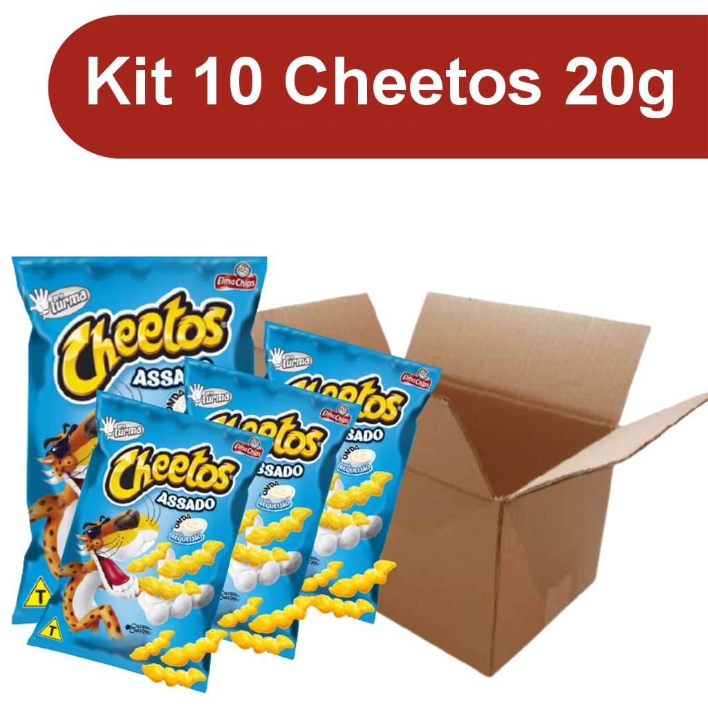 Kit 10 Cheetos Assado Requeijão 20g - Agora salgadinho com o menor preço da Shopee!