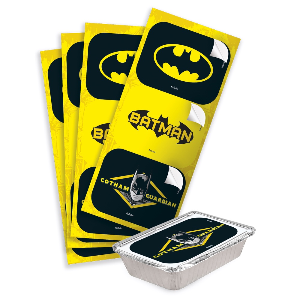 Adesivo Retangular Festa Batman - 12 unidades - Festcolor - Rizzo Festas - Stationery