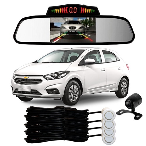 Sensor De Ré + Espelho Camera Ré Chevrolet Onix Branco em Oferta na Shopee