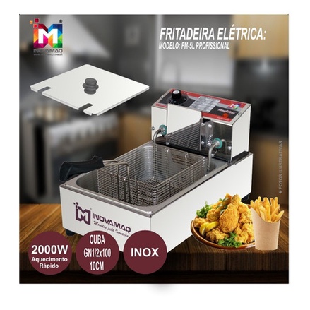 Fritadeira Elétrica Profissional - Fm-5l - 220v - Inovamaq em Oferta na Shopee