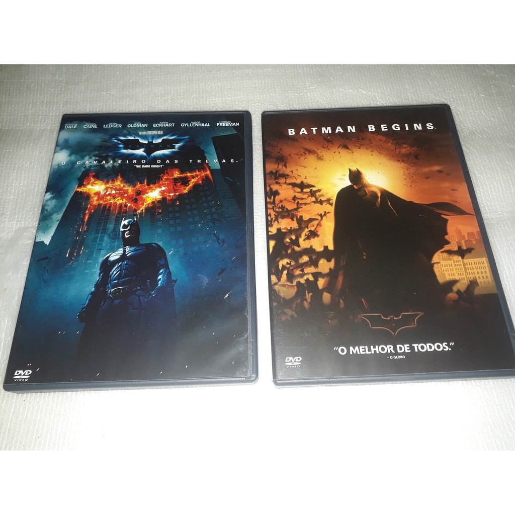 DVD BATMAN O CAVALEIRO DAS TREVAS E BATMAN BEGINS BOX 2 DVDS USADOS OTIMOS