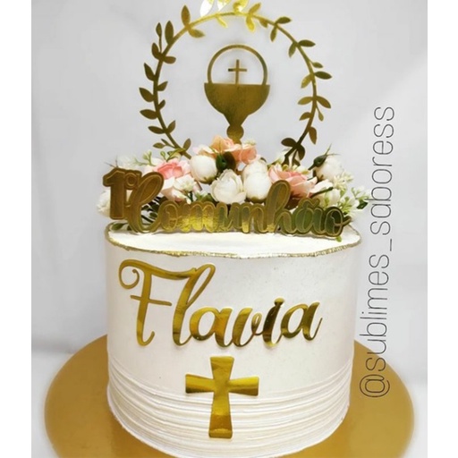 Topo de Bolo Primeira Eucaristia / Comunhão personalizado