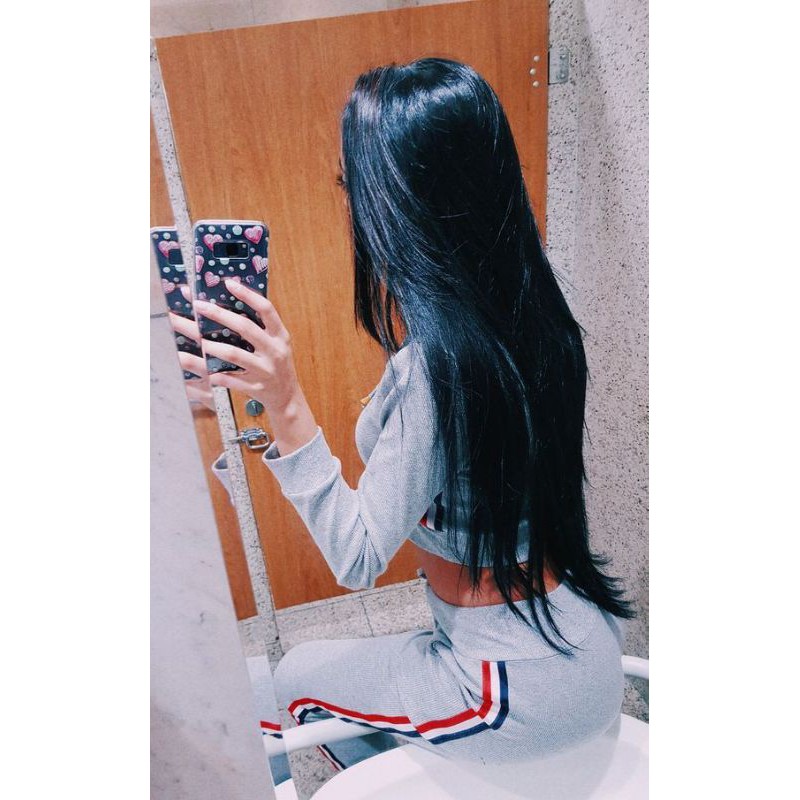 cabelo cabelo bio humano russo preto liso com presilhas  tic-tac