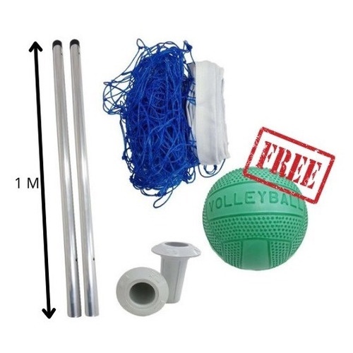 Kit Biribol Volei De Piscina C/ Bola + Tubos + Rede 3 M