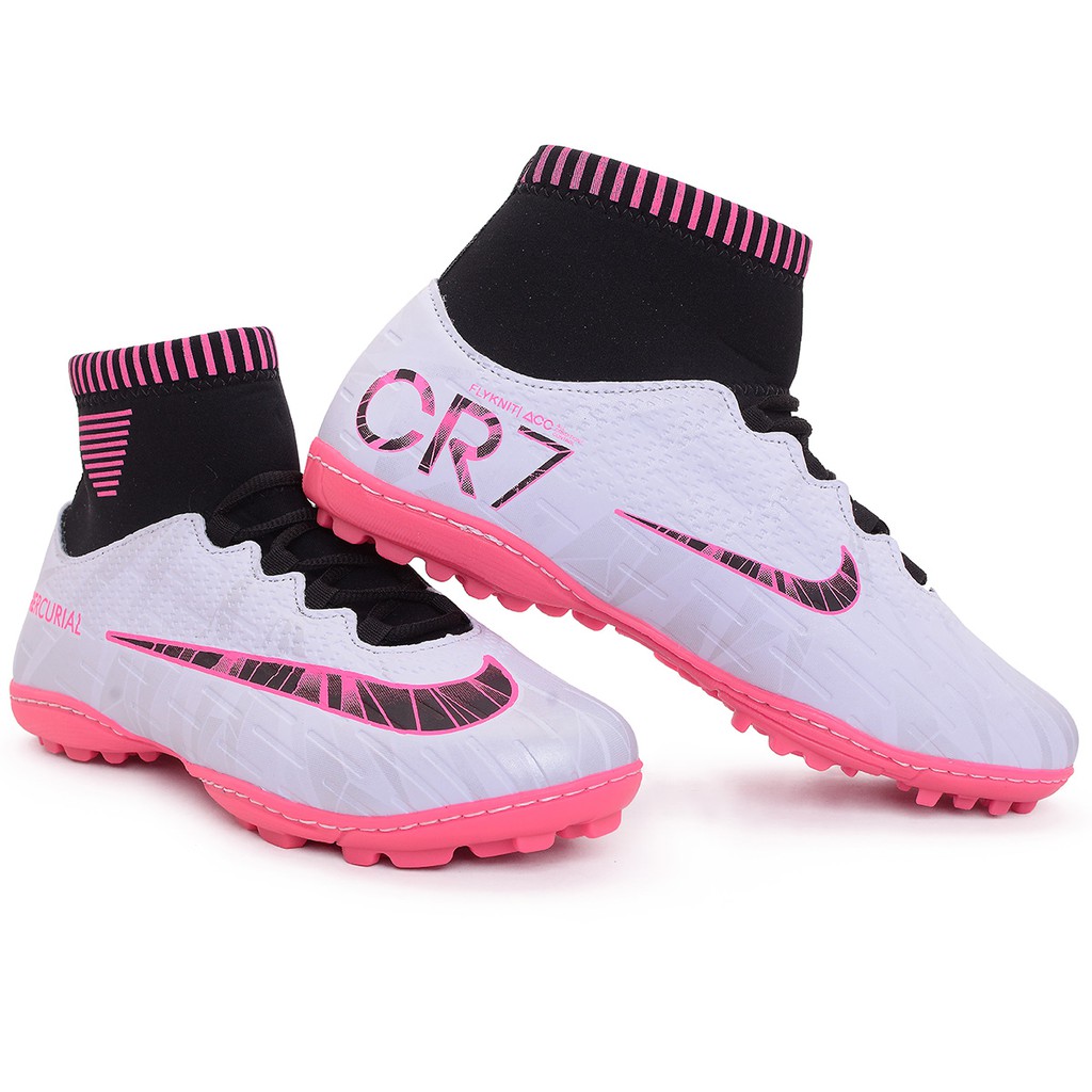 chuteira botinha rosa