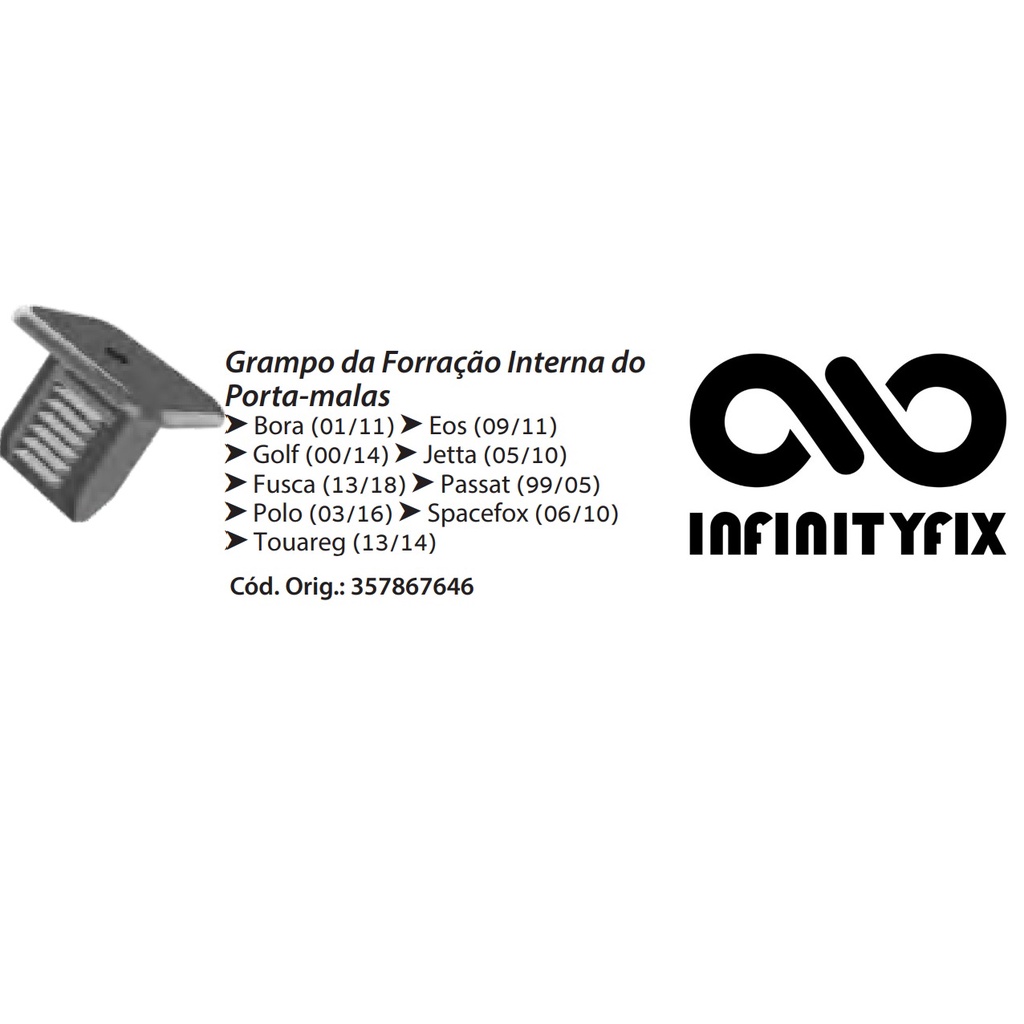 10 Presilha Grampo da Forracao Interna do Porta-Malas Volkswagen Bora Eos Golf Jetta Fusca Passat Polo Spacefox Touareg
