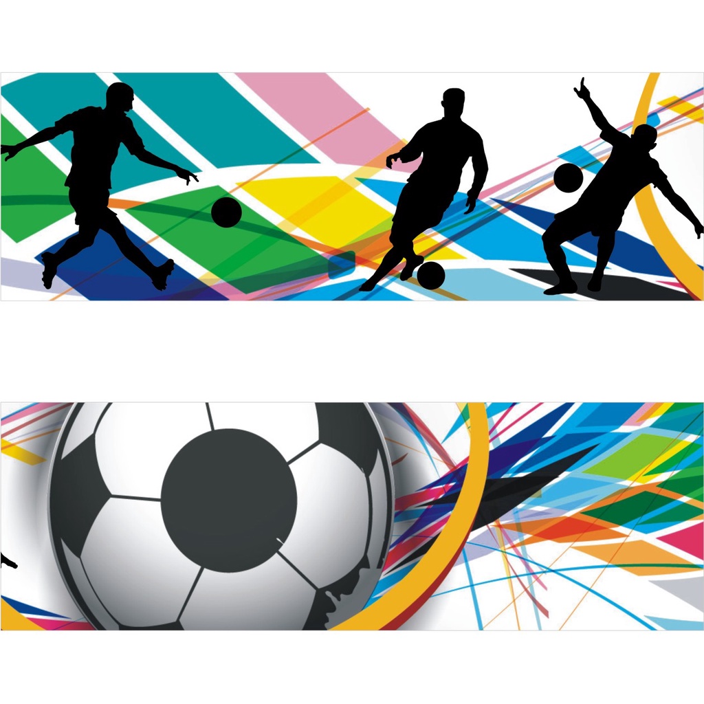 Adesivo Faixa Border Infantil Jogo Futebol Jogador Bola Campo Gramado kit com 5 unidades M09