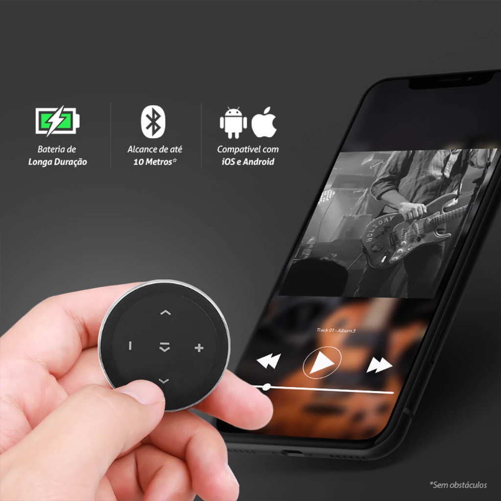 Controle Remoto Smart Bluetooth Bike Moto Carro 5+ Premium