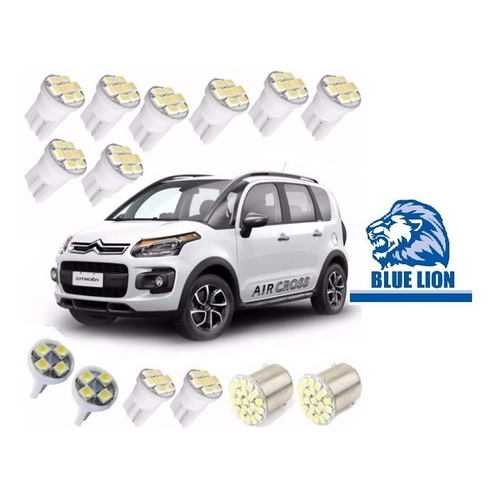 Kit Lâmpadas Led Citroen Aircross Luz Teto Placa Ré Farolete