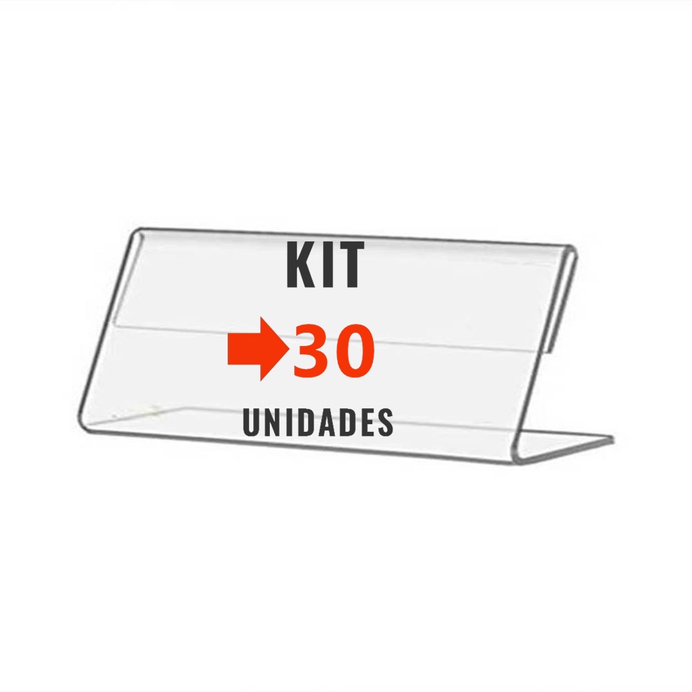Kit com 30 Display Expositor 10X5cm Acrílico Porta Preço Etiqueta Buffet Vitrine em Oferta na Shopee