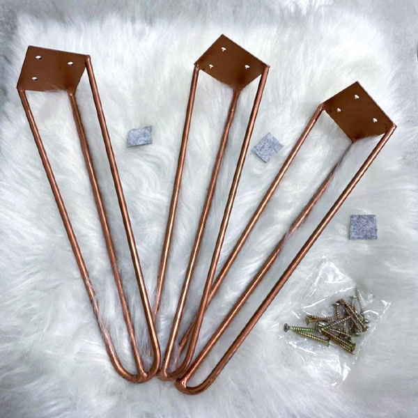 3 Pés Para Móveis 30cm Pés De Ferro Bronze Rosê Gold Rack Puff Mesinha Banco · foto 2