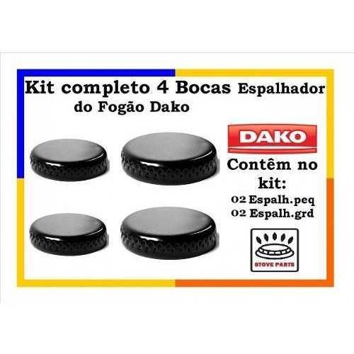 Kit Espalhador Peças Fogão Dako Classe - 4 Bocas (2pq + 2gr)