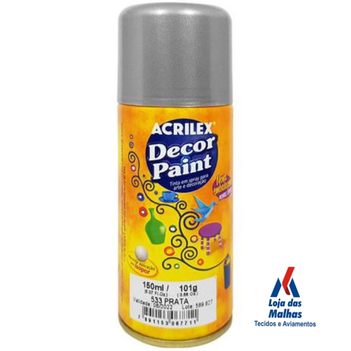 A través de pagar Puede ser ignorado Decor Paint Acrilex PRATA/OURO - Tinta Spray para arte e decoração. |  Shopee Brasil