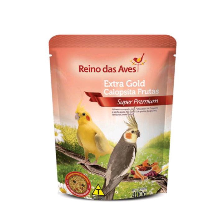 Ração Extra Gold Calopsita Frutas 400g - Reino das Aves