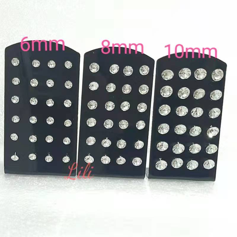 Cartela 12 Pares Brinco Ponto de Luz Predra Zirconia Masculino e Femininos em Oferta na Shopee