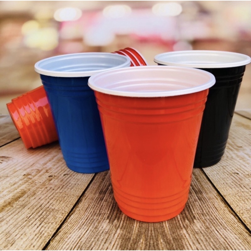 75 Copo Americano resistente Descartável 400ml  Balada Festas vermeho azul preto amarelo rosa verde azul cl OFF - Home & Living