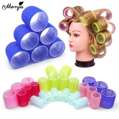 Monja 6 Pçs/Set Rolo De Cabelo Tamanho Múltiplo Cor Aleatória Cachos Naturais Bang Curlers Autoadesivo Ondulado Fofo Sal