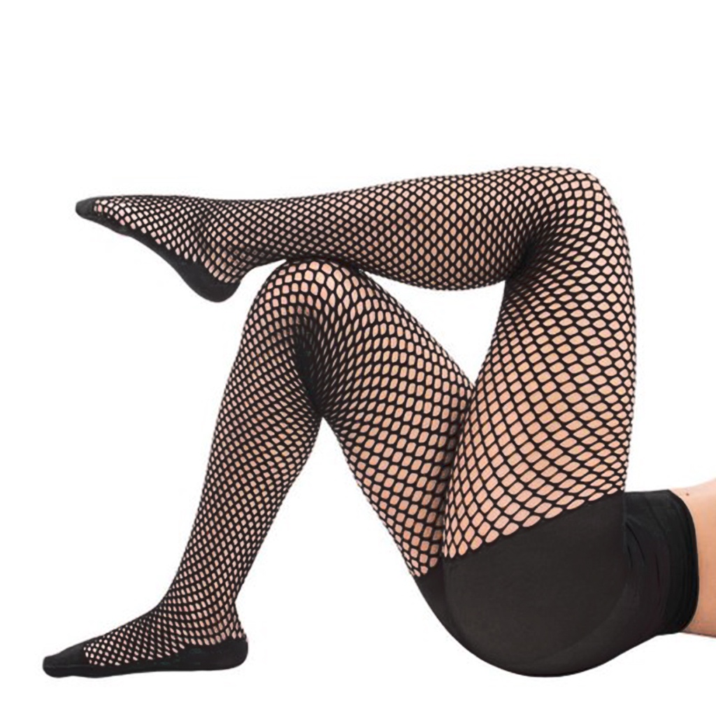 Meia Calça Arrastão Selene Original Adulto Preta Elastano Rock Inverno Rede Trama Feminina Halloween — imagem 2 de 2