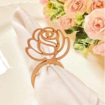 6 Anel Porta Guardanapo MDF Acrílico Espelhado Rosas Casamento Festas 15 anos
