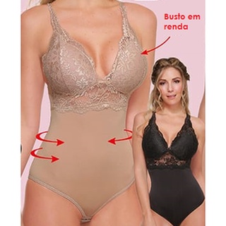 Body Feminino Influencer Decote Com Detalhe Em Renda Moda Lingerie