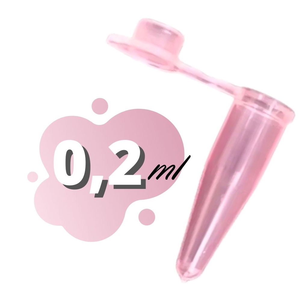 Microtubo De Centrifugação Flaconete Pino Cápsula 0,2ml Cor Rosa Com 1.000 Unds