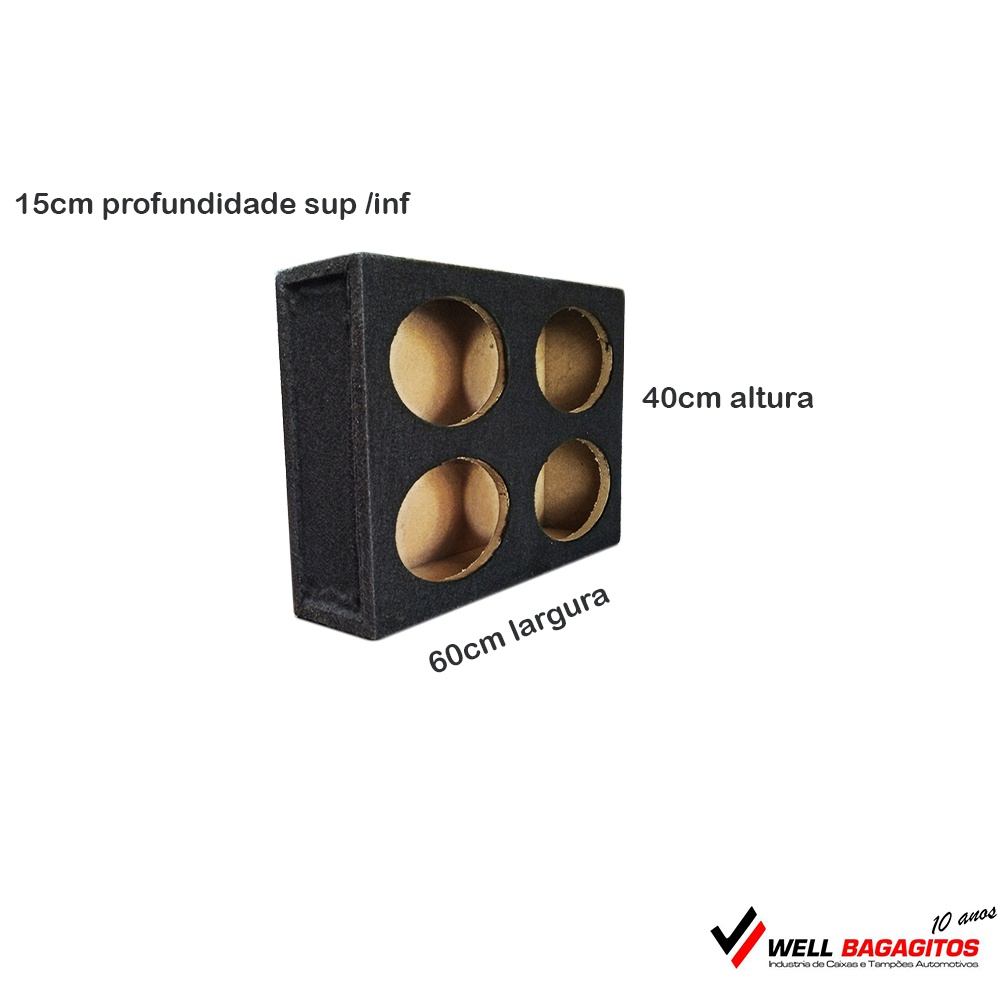 Caixa Selada 6x9 Carpete Na Madeira Mdf