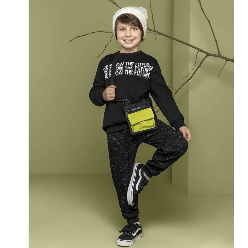 Conjunto em Moletom Felpado Infantil Masculino Blusão e Calça Roupa de Inverno Menino
