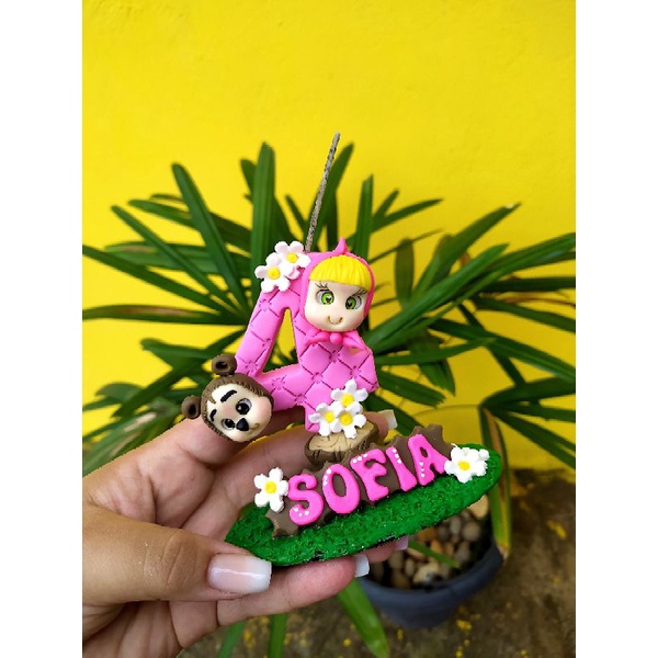 Vela aniversário Masha e o urso/ topo de bolo Masha e o urso