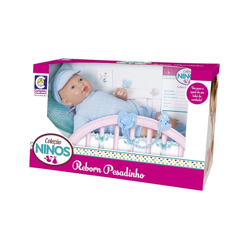 Boneca Coleção Ninos Reborn Pesadinho Menino Cotiplas