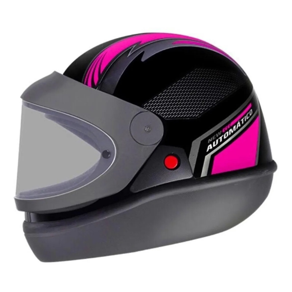 CAPACETE FECHADO EBF AUTOMÁTICO BOLT PRETO E ROSA