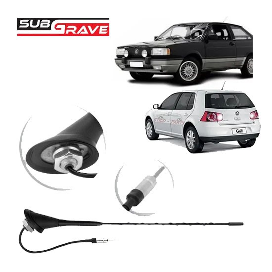 Antena de Teto Receptiva 60º Volkswagen Gol GTI Polo Golf Haste Espiral Removível