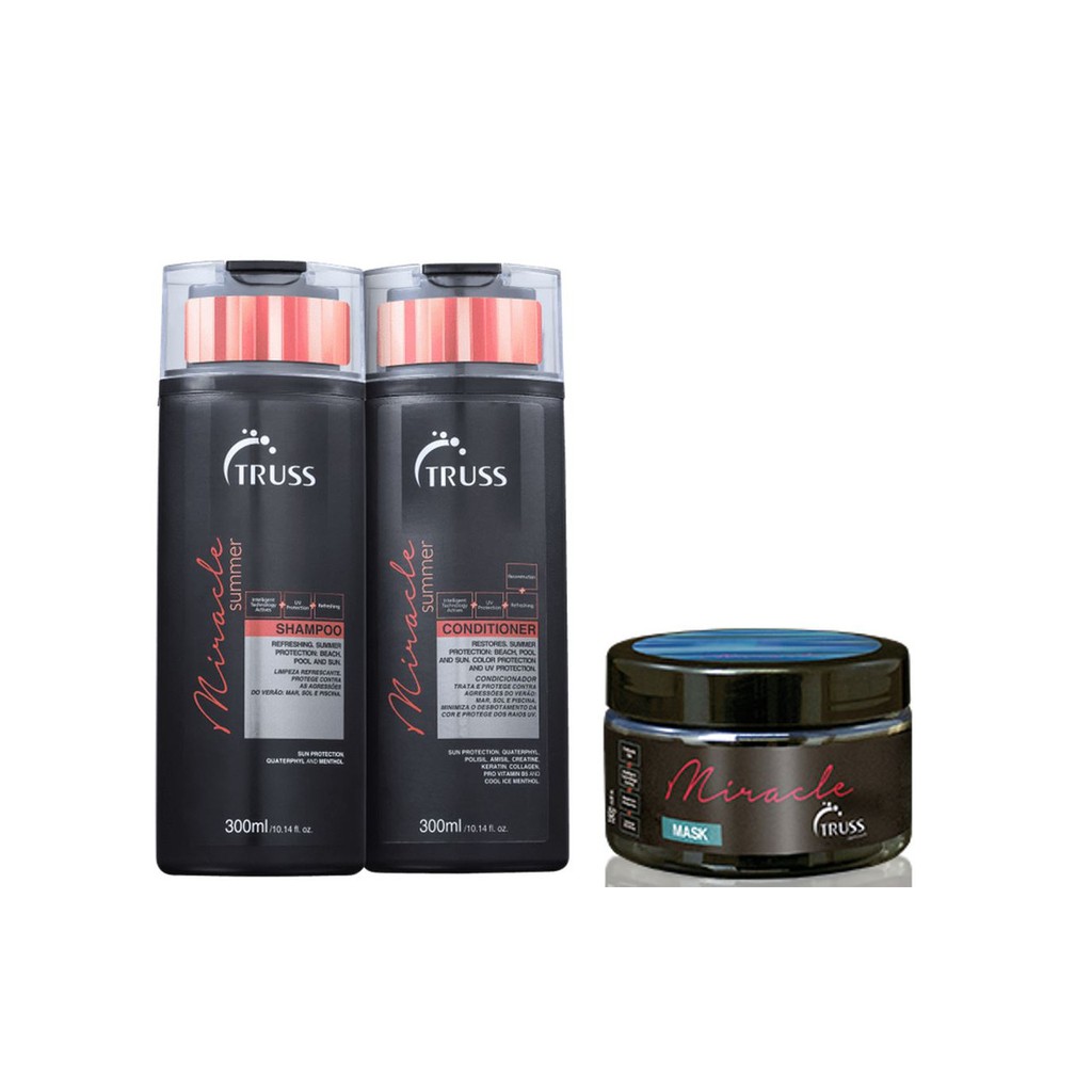 Truss Miracle Summer Shampoo e Condicionador e Máscara Miracle