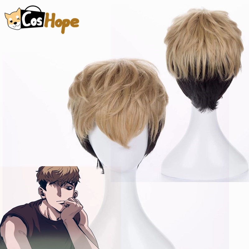 Killing Stalking Oh Sangwoo Blond Mixed Black Cosplay Wigs