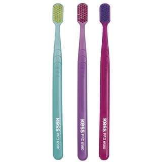 Kit 3 Escovas Dentais Kess Pro 6580 Extra Macias